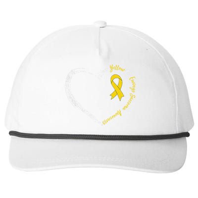 In July We Wear Yellow Ewing Sarcoma Awareness Ribbon Snapback Five-Panel Rope Hat