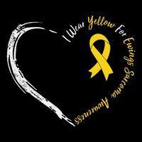 In July We Wear Yellow Ewing Sarcoma Awareness Ribbon Flat Bill Trucker Hat