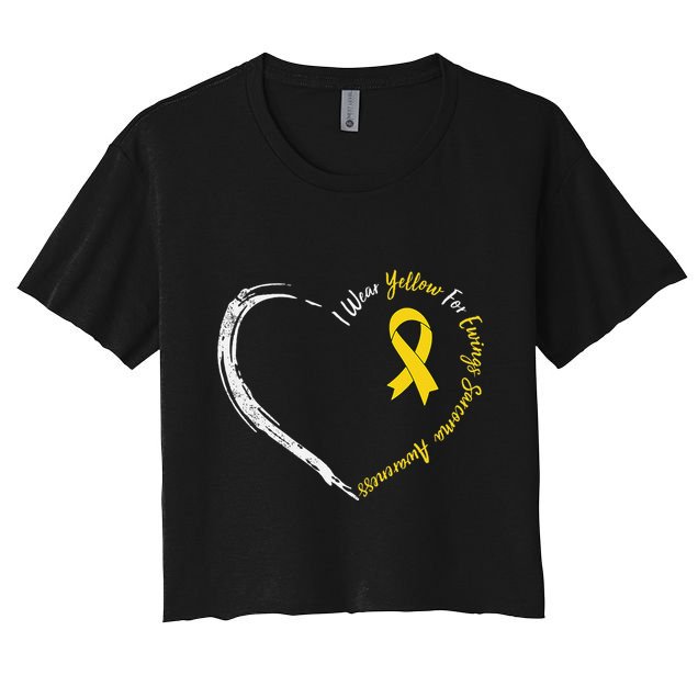 In July We Wear Yellow Ewing Sarcoma Awareness Ribbon Crop Top