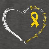 In July We Wear Yellow Ewing Sarcoma Awareness Ribbon Vector Backpack