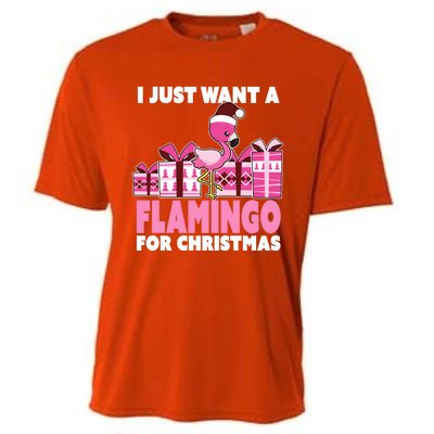 I Just Want A Flamingo For Christmas Flamingo Christmas Cute Gift Cooling Performance Crew T-Shirt