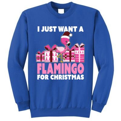 I Just Want A Flamingo For Christmas Flamingo Christmas Cute Gift Tall Sweatshirt