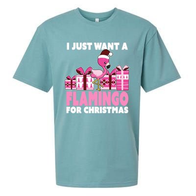 I Just Want A Flamingo For Christmas Flamingo Christmas Cute Gift Sueded Cloud Jersey T-Shirt