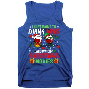 I Just Want To Wine And Watch Xmas Movies Santa Wines Funny Gift Tank Top