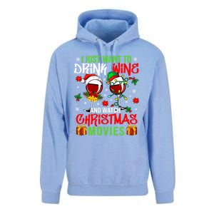 I Just Want To Wine And Watch Xmas Movies Santa Wines Funny Gift Unisex Surf Hoodie