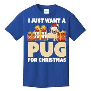 I Just Want A Pug For Christmas Cute Pug Owner Christmas Cute Gift Kids T-Shirt