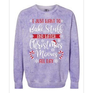 I Just Want To Bake Stuff And Watch Christmas Movies Colorblast Crewneck Sweatshirt