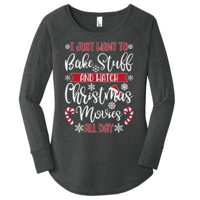 I Just Want To Bake Stuff And Watch Christmas Movies Women's Perfect Tri Tunic Long Sleeve Shirt