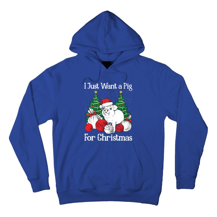 I Just Want A Pig For Christmas Holiday Tree Piglet Cute Cute Gift Hoodie