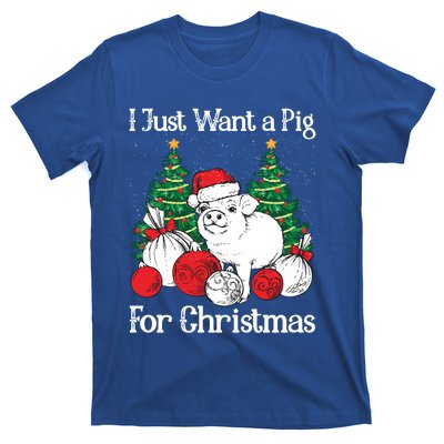 I Just Want A Pig For Christmas Holiday Tree Piglet Cute Cute Gift T-Shirt