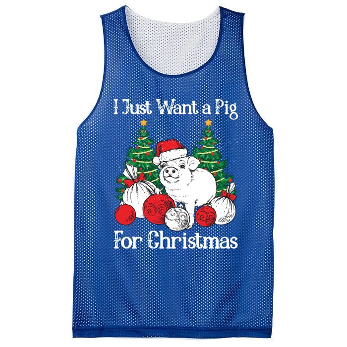 I Just Want A Pig For Christmas Holiday Tree Piglet Cute Cute Gift Mesh Reversible Basketball Jersey Tank