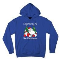 I Just Want A Pig For Christmas Holiday Tree Piglet Cute Cute Gift Tall Hoodie