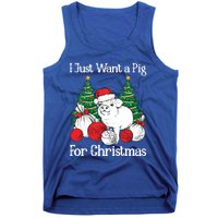 I Just Want A Pig For Christmas Holiday Tree Piglet Cute Cute Gift Tank Top