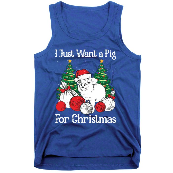 I Just Want A Pig For Christmas Holiday Tree Piglet Cute Cute Gift Tank Top