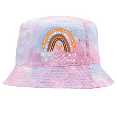 In June We Wear Orange Gun Violence Awareness Rainbow Tie-Dyed Bucket Hat