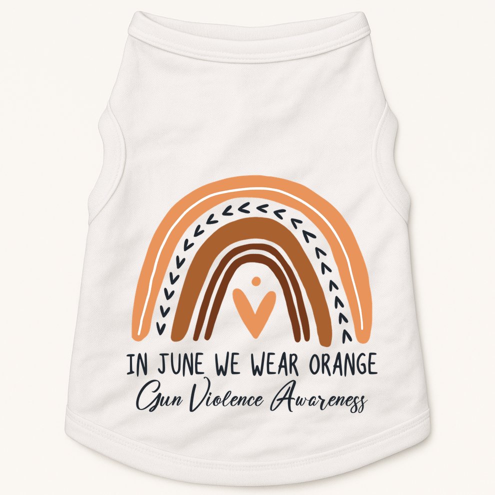 In June We Wear Orange Gun Violence Awareness Rainbow Doggie Tank