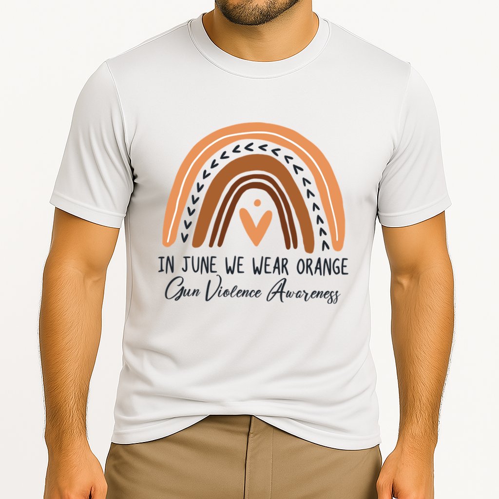In June We Wear Orange Gun Violence Awareness Rainbow Cooling Performance Crew T-Shirt