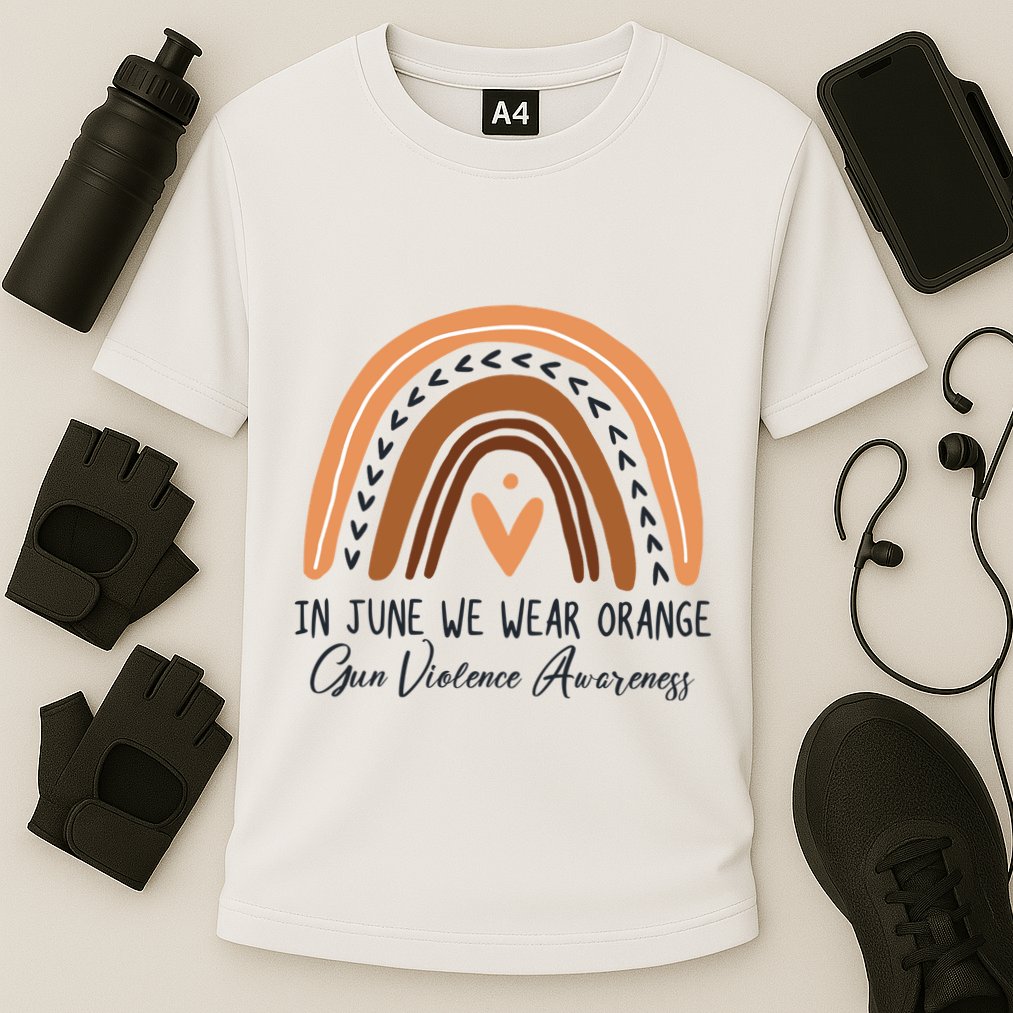 In June We Wear Orange Gun Violence Awareness Rainbow Cooling Performance Crew T-Shirt