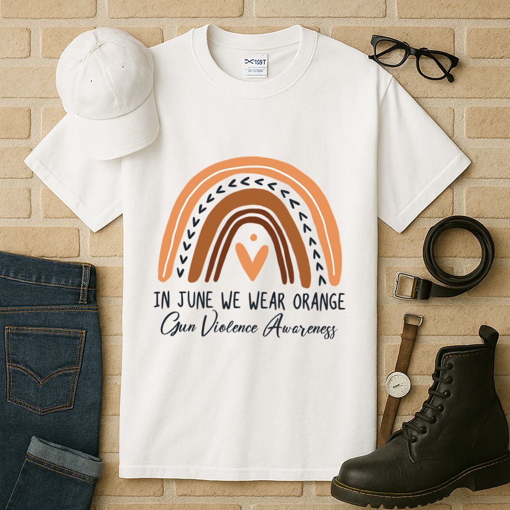 In June We Wear Orange Gun Violence Awareness Rainbow Tall T-Shirt