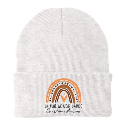 In June We Wear Orange Gun Violence Awareness Rainbow Knit Cap Winter Beanie