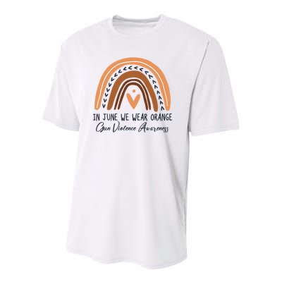 In June We Wear Orange Gun Violence Awareness Rainbow Youth Performance Sprint T-Shirt