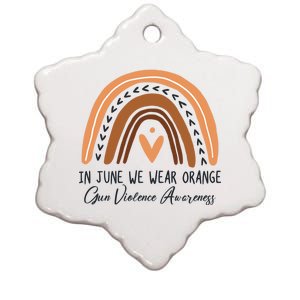 In June We Wear Orange Gun Violence Awareness Rainbow Ceramic Star Ornament