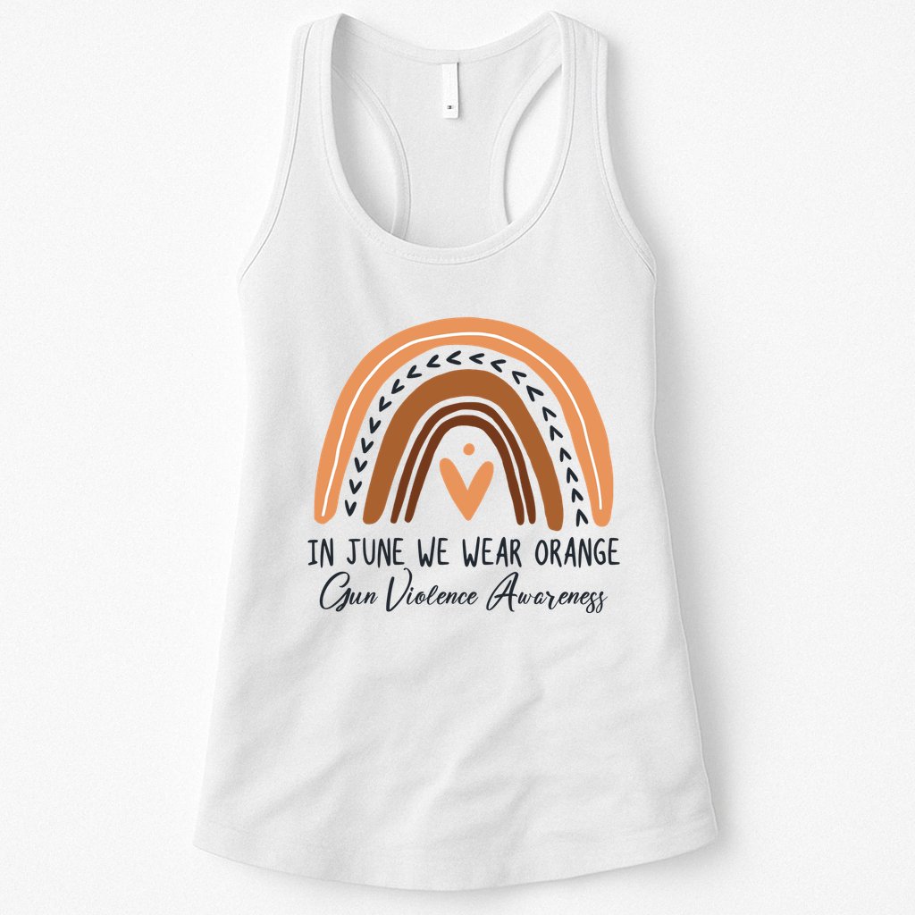 In June We Wear Orange Gun Violence Awareness Rainbow Womens Tank Top
