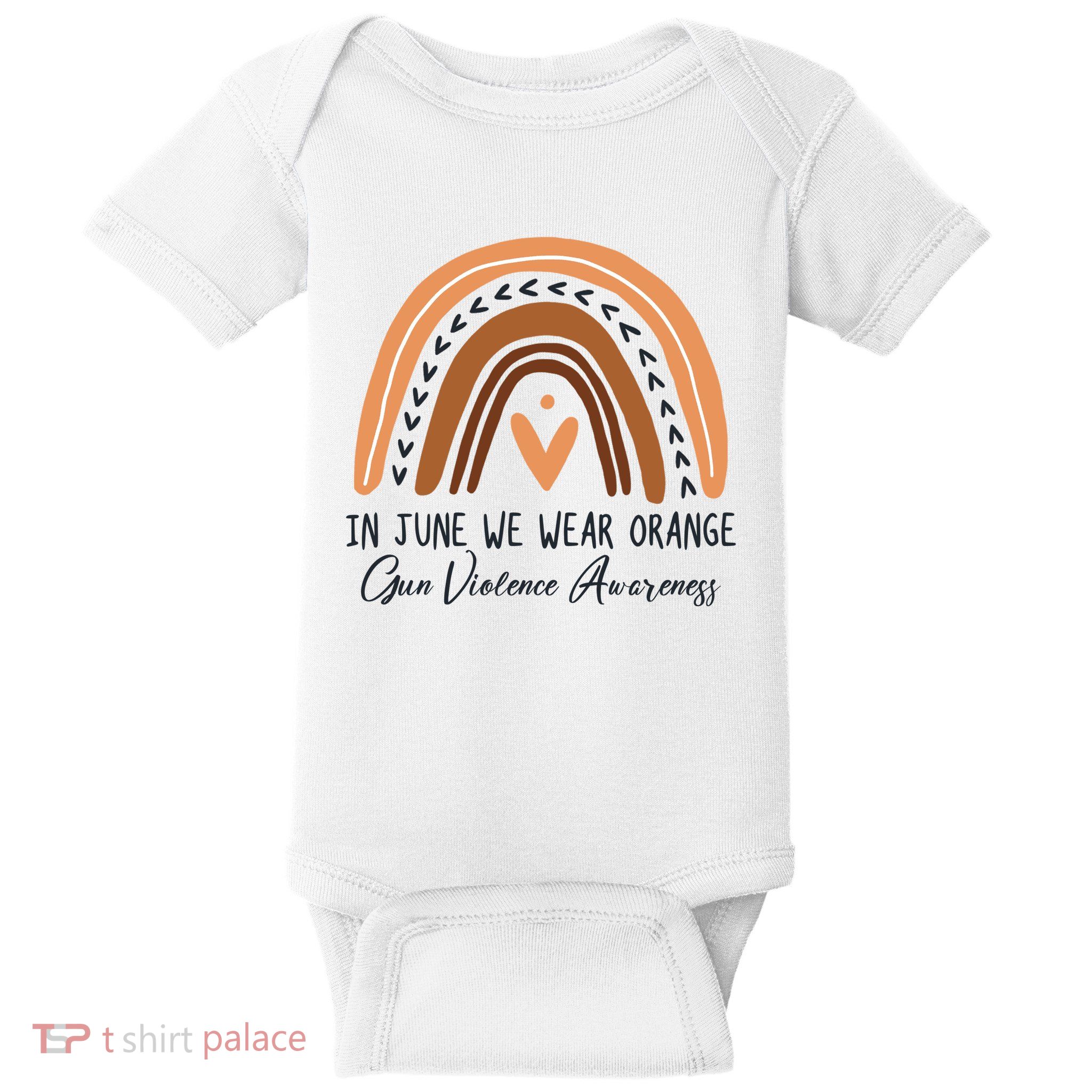 In June We Wear Orange Gun Violence Awareness Rainbow Baby Bodysuit