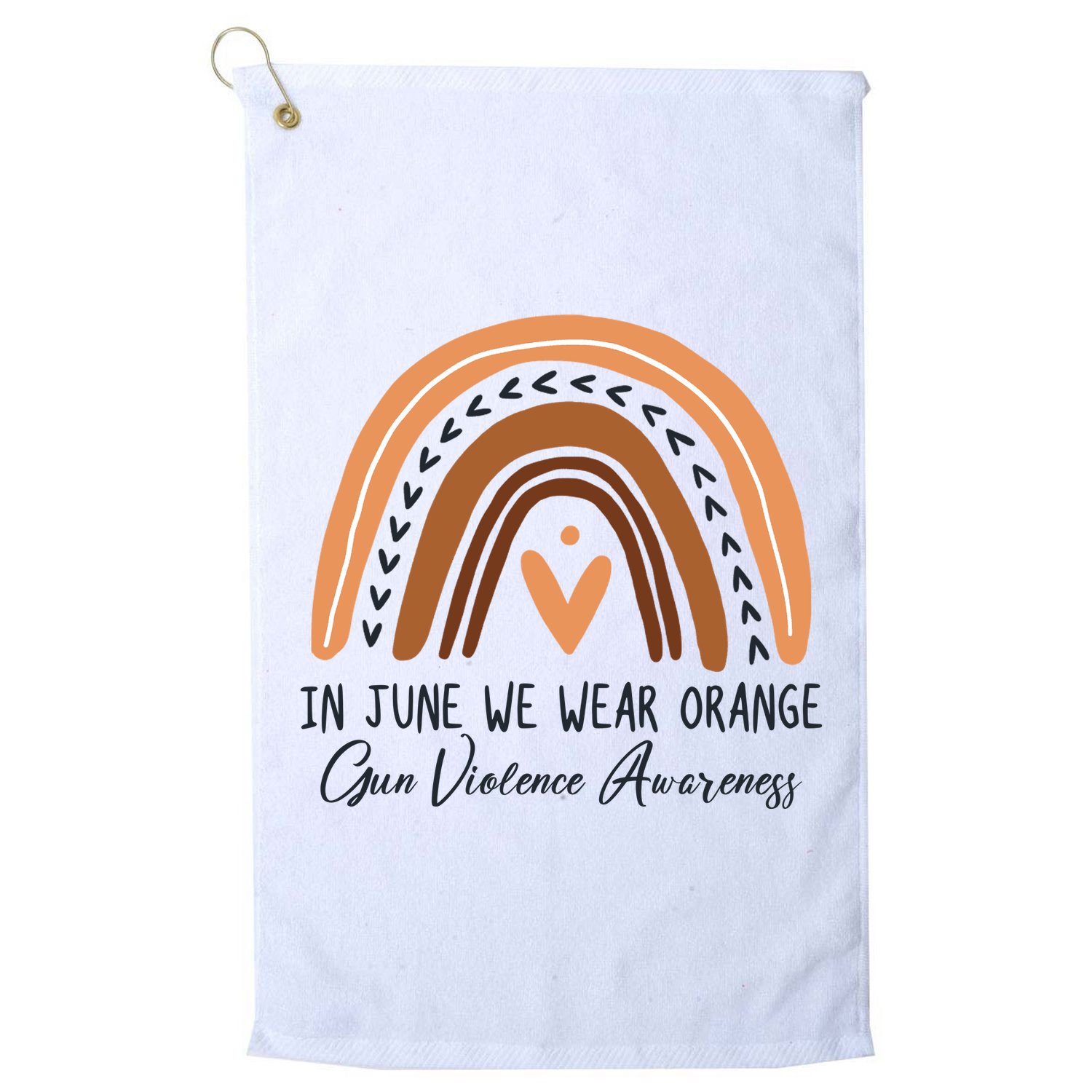 In June We Wear Orange Gun Violence Awareness Rainbow Golf Towel
