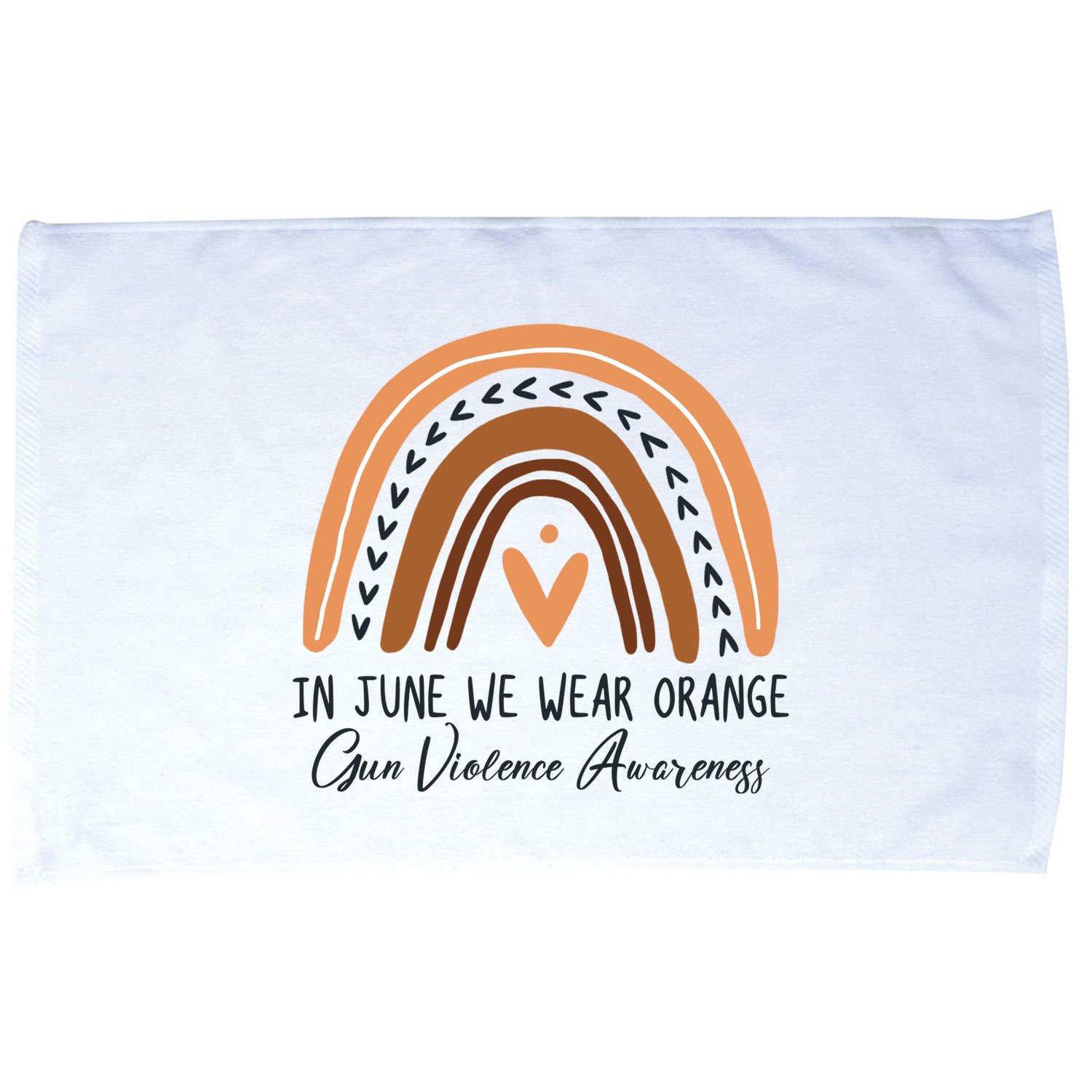 In June We Wear Orange Gun Violence Awareness Rainbow Microfiber Hand Towel