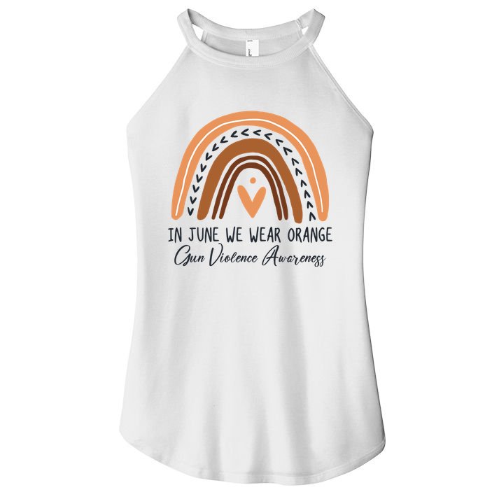 In June We Wear Orange Gun Violence Awareness Rainbow Women's Perfect Tri Rocker Tank