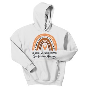 In June We Wear Orange Gun Violence Awareness Rainbow Kids Hoodie