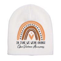 In June We Wear Orange Gun Violence Awareness Rainbow Short Acrylic Beanie