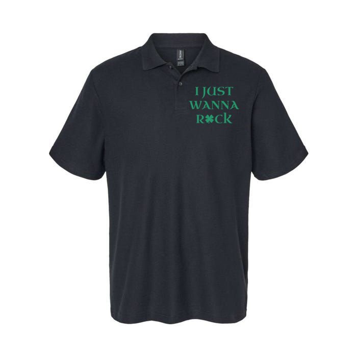 I Just Wanna Rock Shamrock Softstyle Adult Sport Polo