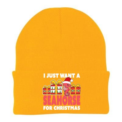 I Just Want A Seahorse For Christmas Christmas Seahorse Gift Knit Cap Winter Beanie