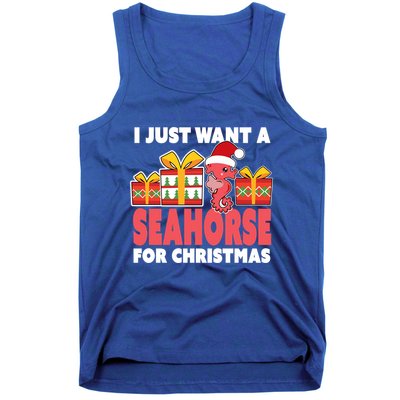 I Just Want A Seahorse For Christmas Christmas Seahorse Gift Tank Top
