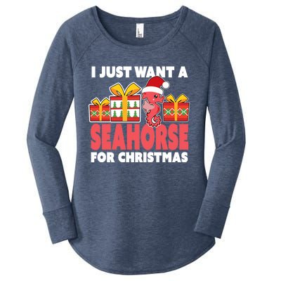 I Just Want A Seahorse For Christmas Christmas Seahorse Gift Women's Perfect Tri Tunic Long Sleeve Shirt