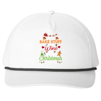 I Just Want To Wine Watch Christmas Movies Xmas Lover Gift Snapback Five-Panel Rope Hat