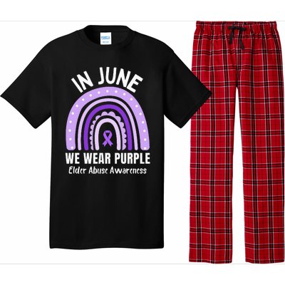 In June We Wear Purple Elder Abuse Awareness Ribbon Rainbow Pajama Set