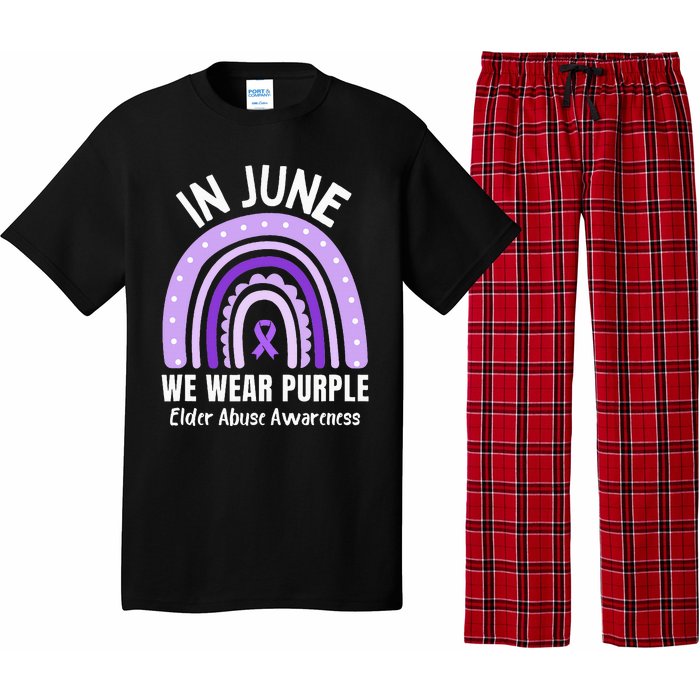 In June We Wear Purple Elder Abuse Awareness Ribbon Rainbow Pajama Set