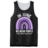 In June We Wear Purple Elder Abuse Awareness Ribbon Rainbow Mesh Reversible Basketball Jersey Tank