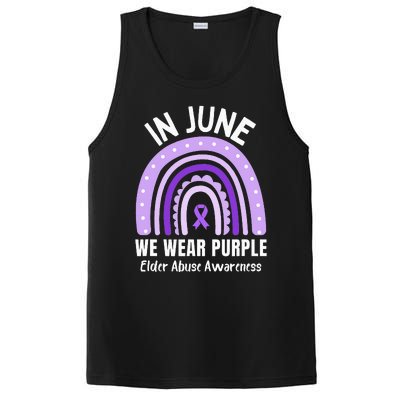 In June We Wear Purple Elder Abuse Awareness Ribbon Rainbow PosiCharge Competitor Tank