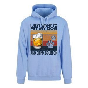 I Just Want To Pet My Dog And Drink Bourbon Animal Lover Unisex Surf Hoodie