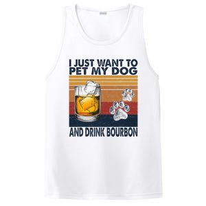 I Just Want To Pet My Dog And Drink Bourbon Animal Lover PosiCharge Competitor Tank