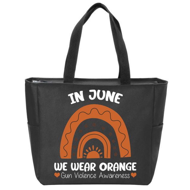 In June Wear Orange Gun Violence Awareness Zip Tote Bag