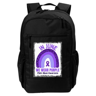 In June We Wear Purple Elder Abuse Awareness Ribbon Rainbow Daily Commute Backpack