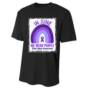 In June We Wear Purple Elder Abuse Awareness Ribbon Rainbow Performance Sprint T-Shirt