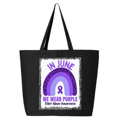 In June We Wear Purple Elder Abuse Awareness Ribbon Rainbow 25L Jumbo Tote