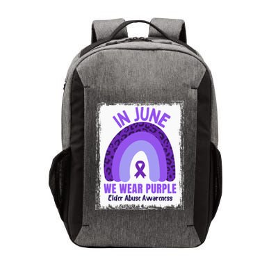 In June We Wear Purple Elder Abuse Awareness Ribbon Rainbow Vector Backpack