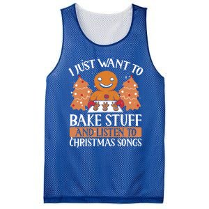 I Just Want To Bake Stuff And Sing Christmas Songs Xmas Song Funny Gift Mesh Reversible Basketball Jersey Tank